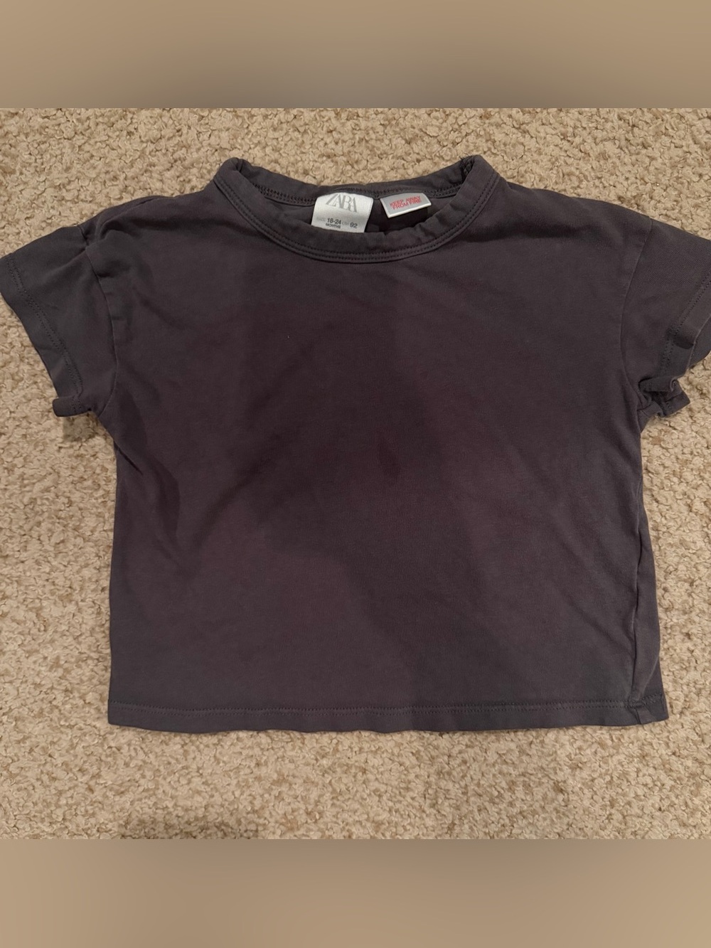 Zara Kids Charcoal Short Sleeve Crew Tee